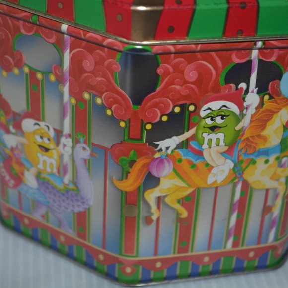 VTG M&M's Candy 1997 Merry-Go-Round Carousel Tin Canister #5 Christmas Village - Picture 8 of 10